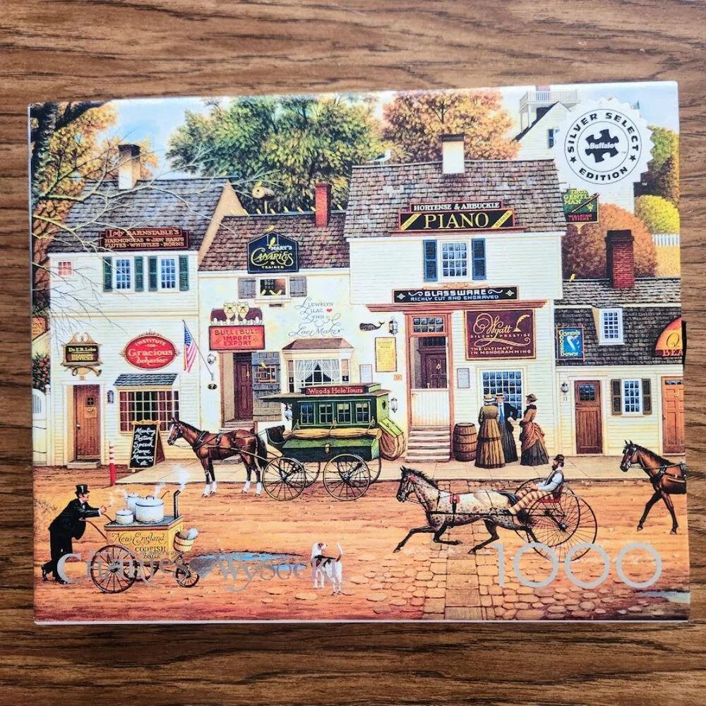 1000 Piece Jigsaw Puzzle Charles Wysocki Olde Cape Cod Horses Carriages